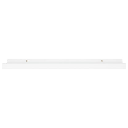 Unidade de prateleiras com rebordo 2 pcs 60x9x3 cm MDF branco