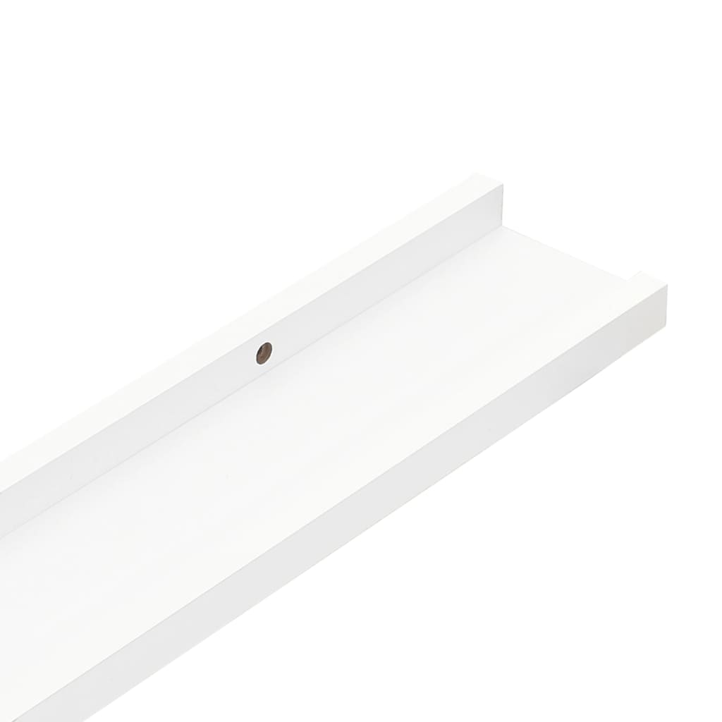 Unidade de prateleiras com rebordo 2 pcs 60x9x3 cm MDF branco