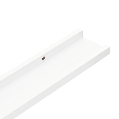 Unidade de prateleiras com rebordo 2 pcs 60x9x3 cm MDF branco