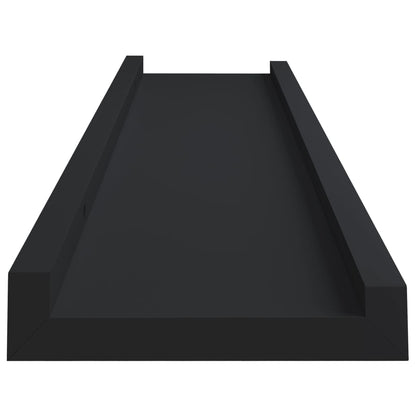 Unidade de prateleiras com rebordo 2 pcs 60x9x3 cm MDF preto