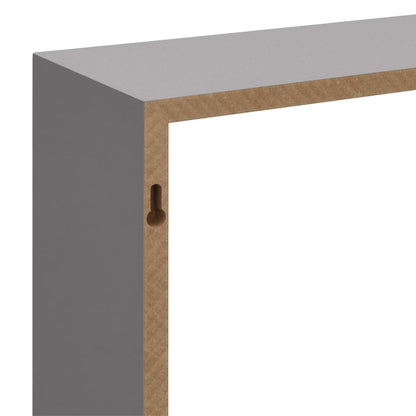 Prateleiras de parede em forma de cubo 3 pcs MDF cinzento