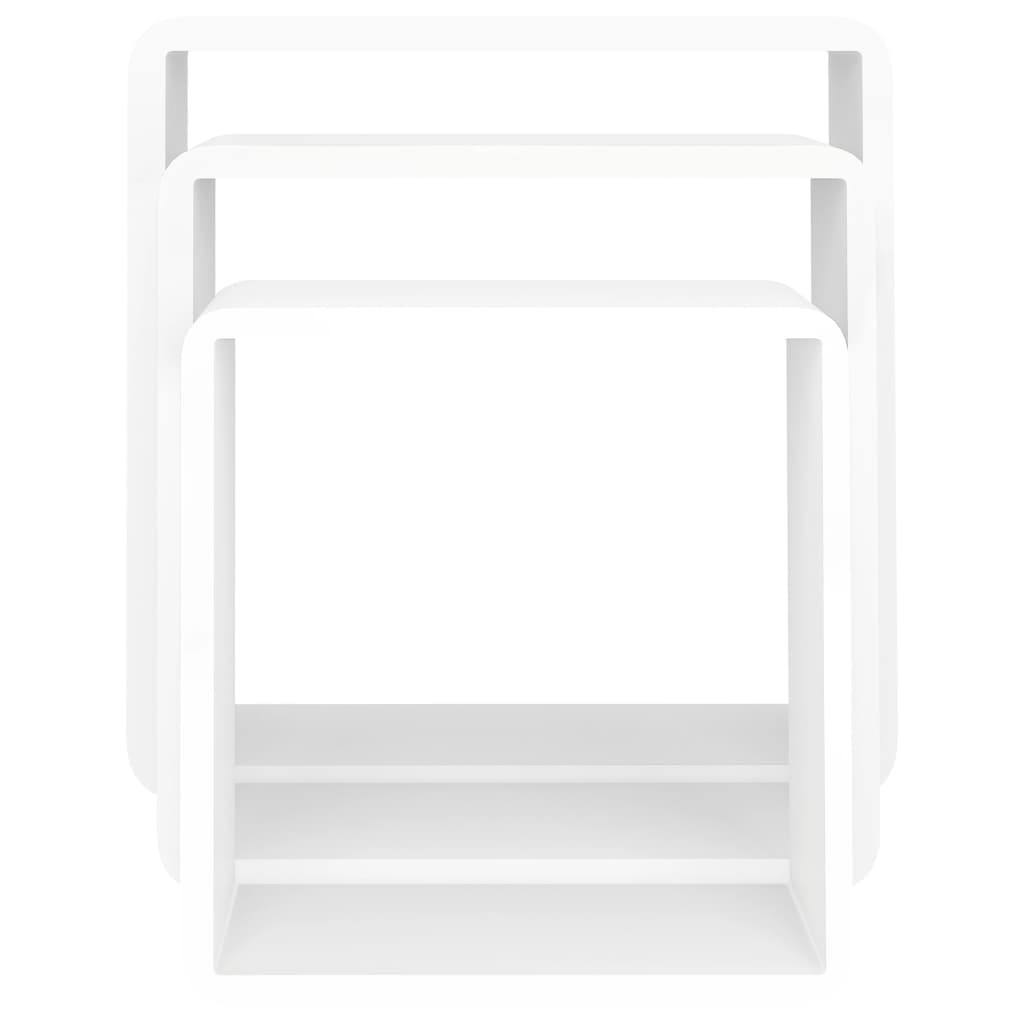 Prateleiras de parede em forma de cubo 3 pcs MDF branco