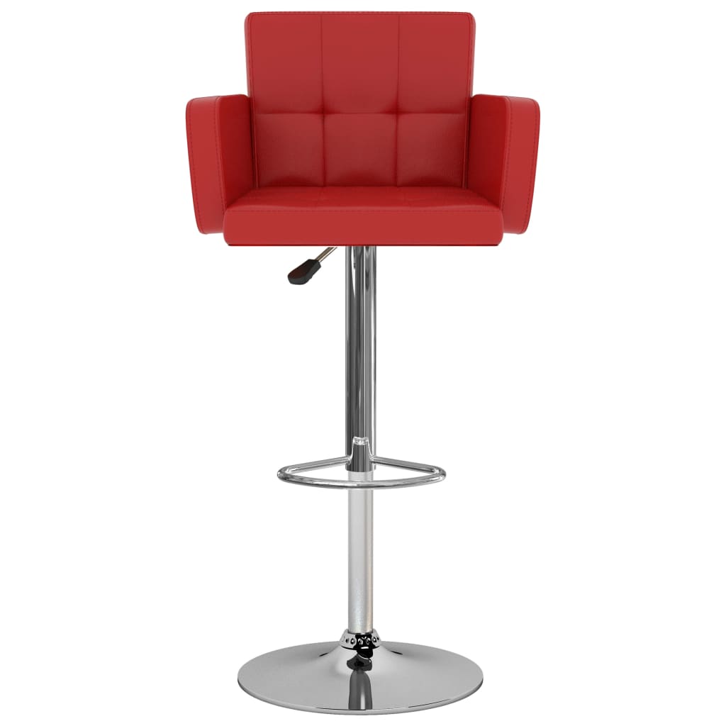 Bancos de bar 2 pcs couro artificial vermelho