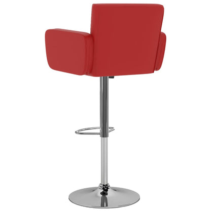 Bancos de bar 2 pcs couro artificial vermelho