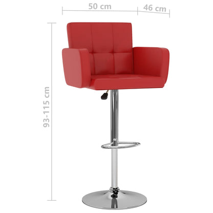 Bancos de bar 2 pcs couro artificial vermelho