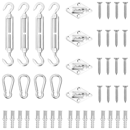 12 pcs conjunto de acessórios p/ para-sol vela aço inoxidável