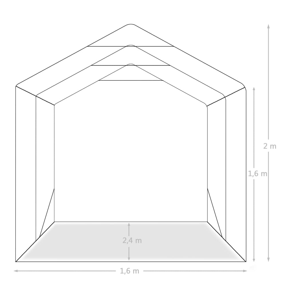 Tenda de Garagem - 1,6x2,4 m - Aço Galvanizado