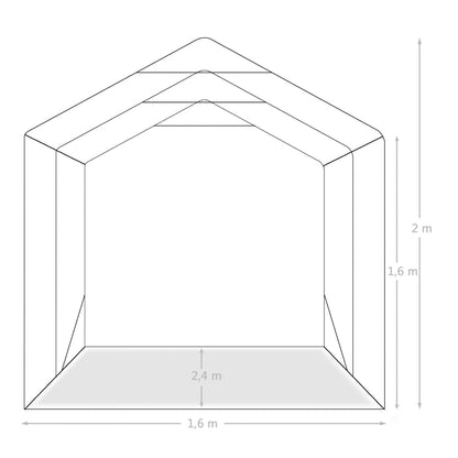 Tenda de Garagem - 1,6x2,4 m - Aço Galvanizado