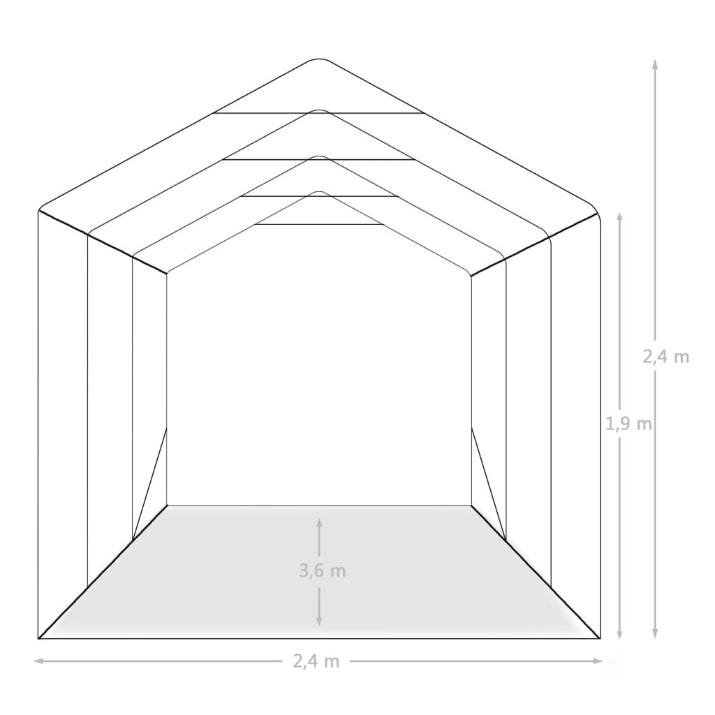 Tenda de Garagem - 2,4x3,6 m - Aço Galvanizado