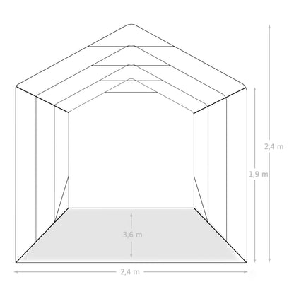 Tenda de Garagem - 2,4x3,6 m - Aço Galvanizado