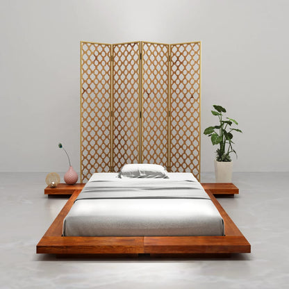 Estrutura p/ futon japonês madeira acácia maciça 100x200 cm