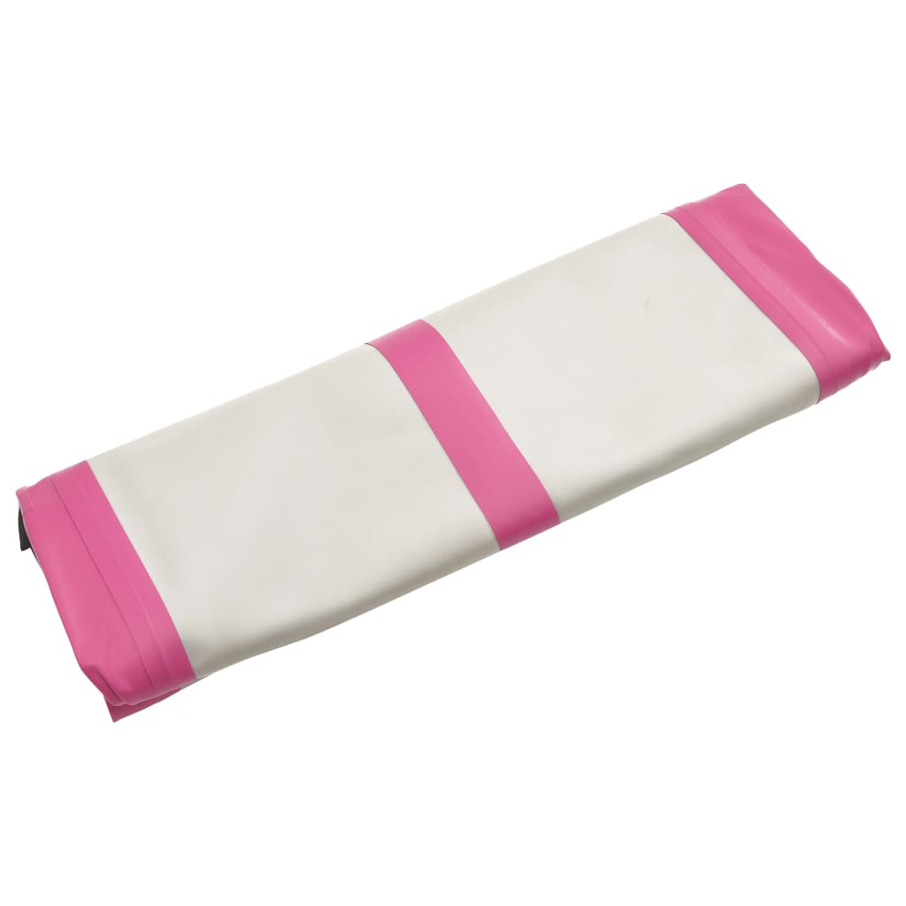 Colchão de ginástica insuflável c/ bomba 800x100x15 cm PVC rosa