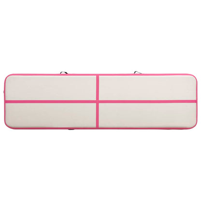 Colchão de ginástica insuflável c/ bomba 800x100x15 cm PVC rosa