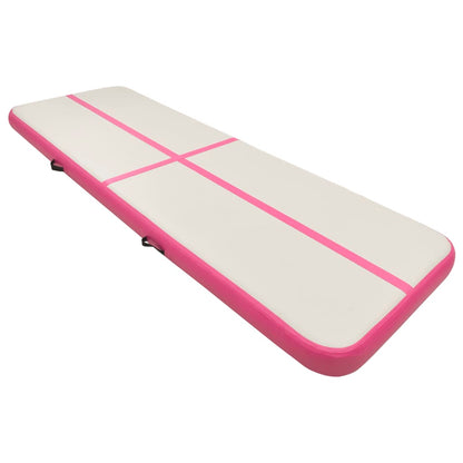 Colchão de ginástica insuflável c/ bomba 300x100x20 cm PVC rosa