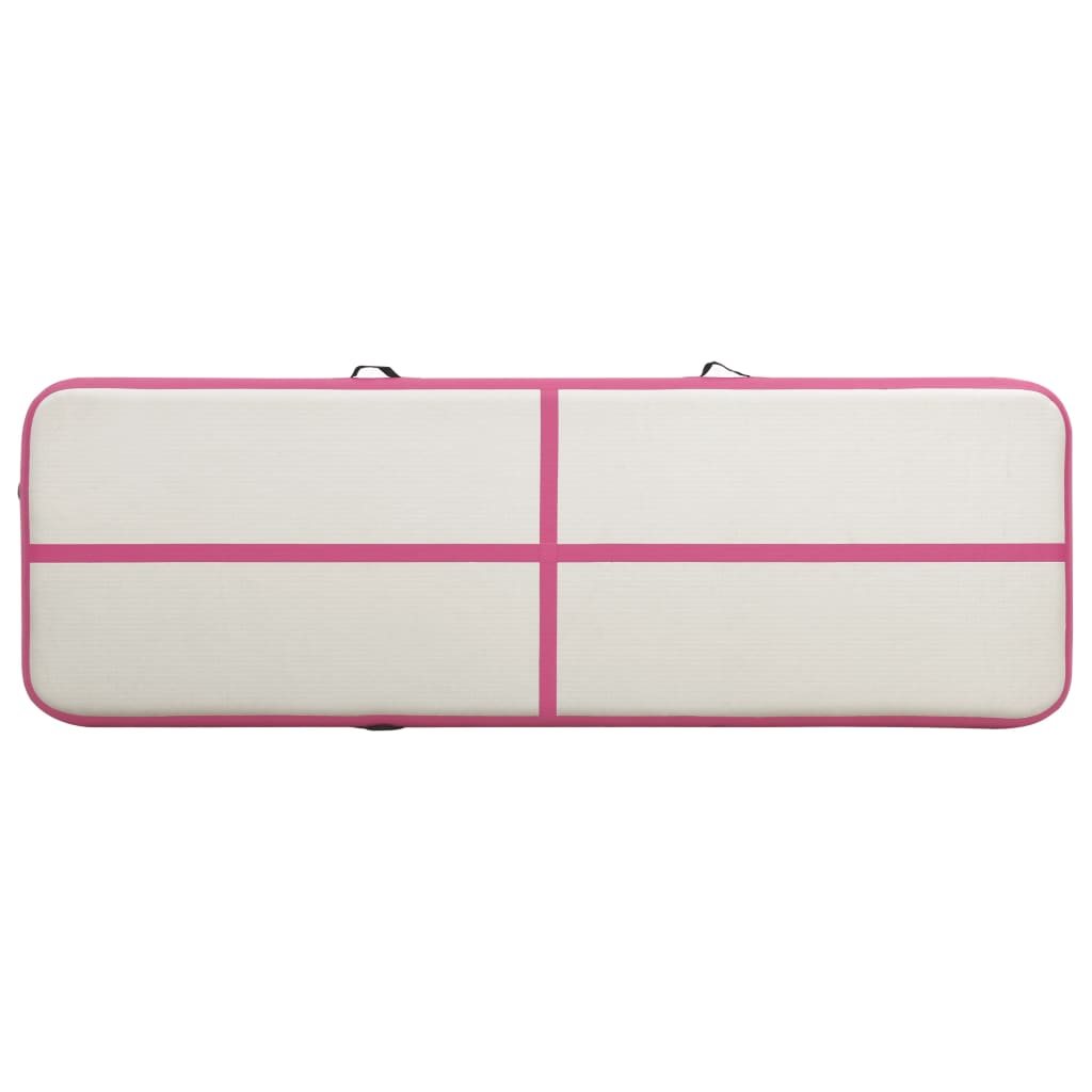 Colchão de ginástica insuflável c/ bomba 300x100x20 cm PVC rosa