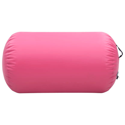 Rolo de ginástica/yoga insuflável com bomba 100x60 cm PVC rosa