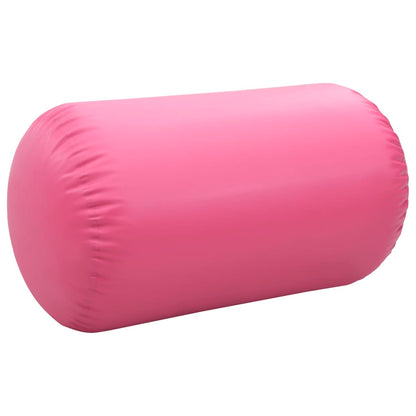 Rolo de ginástica/yoga insuflável com bomba 100x60 cm PVC rosa