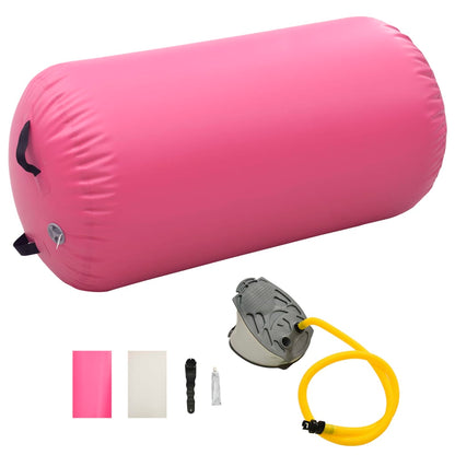 Rolo de ginástica/yoga insuflável com bomba 120x75 cm PVC rosa