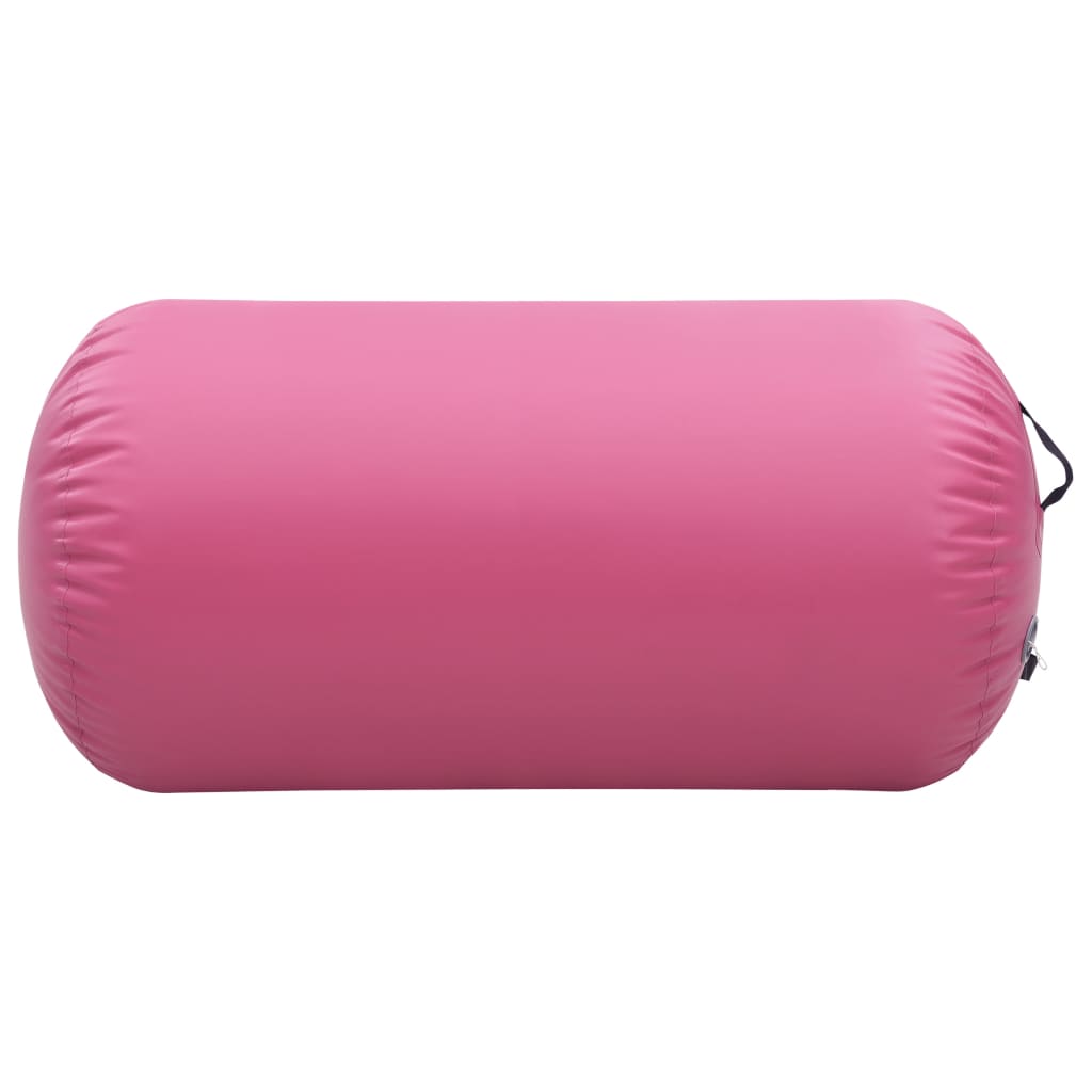 Rolo de ginástica/yoga insuflável com bomba 120x75 cm PVC rosa