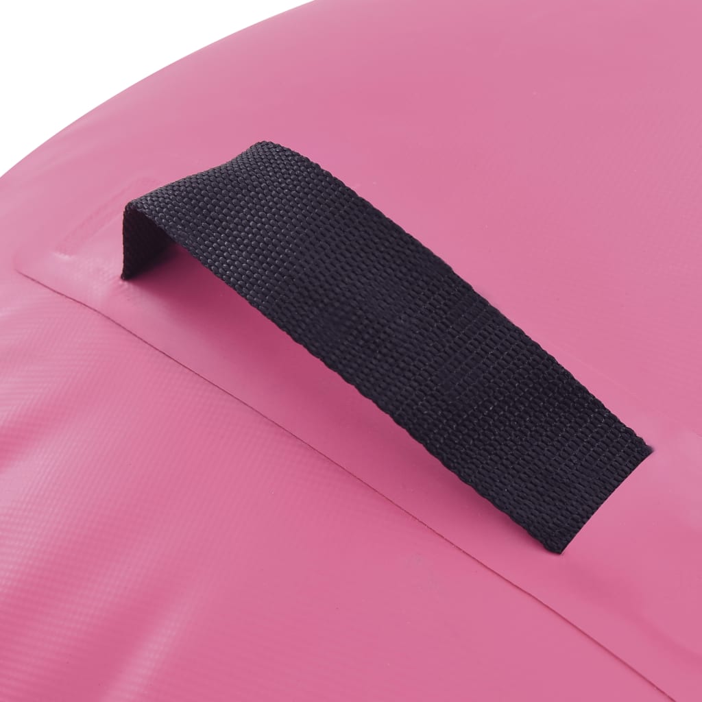 Rolo de ginástica/yoga insuflável com bomba 120x75 cm PVC rosa