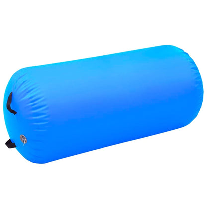 Rolo de ginástica/yoga insuflável com bomba 120x75 cm PVC azul