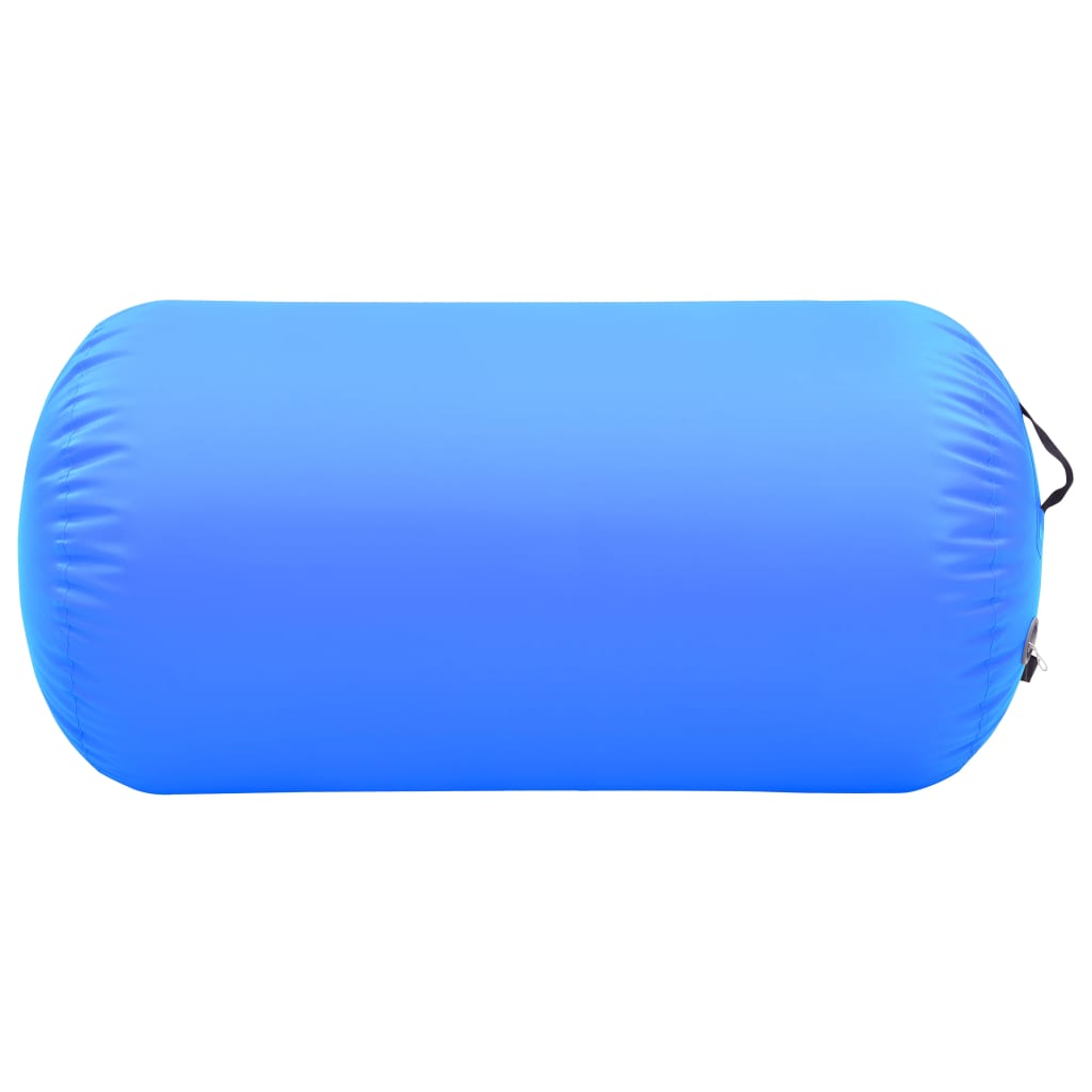 Rolo de ginástica/yoga insuflável com bomba 120x75 cm PVC azul