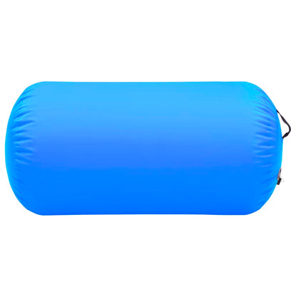 Rolo de ginástica/yoga insuflável com bomba 120x75 cm PVC azul