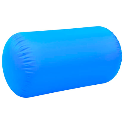 Rolo de ginástica/yoga insuflável com bomba 120x75 cm PVC azul