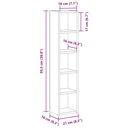 Armários CD 2 pcs 21x16x93,5cm contraplacado branco brilhante