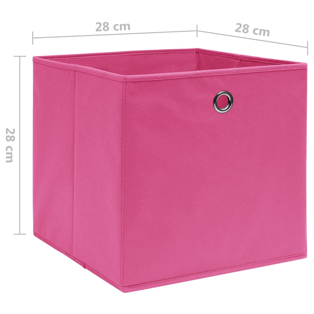 Caixas arrumação 4 pcs 28x28x28 cm tecido-não-tecido rosa