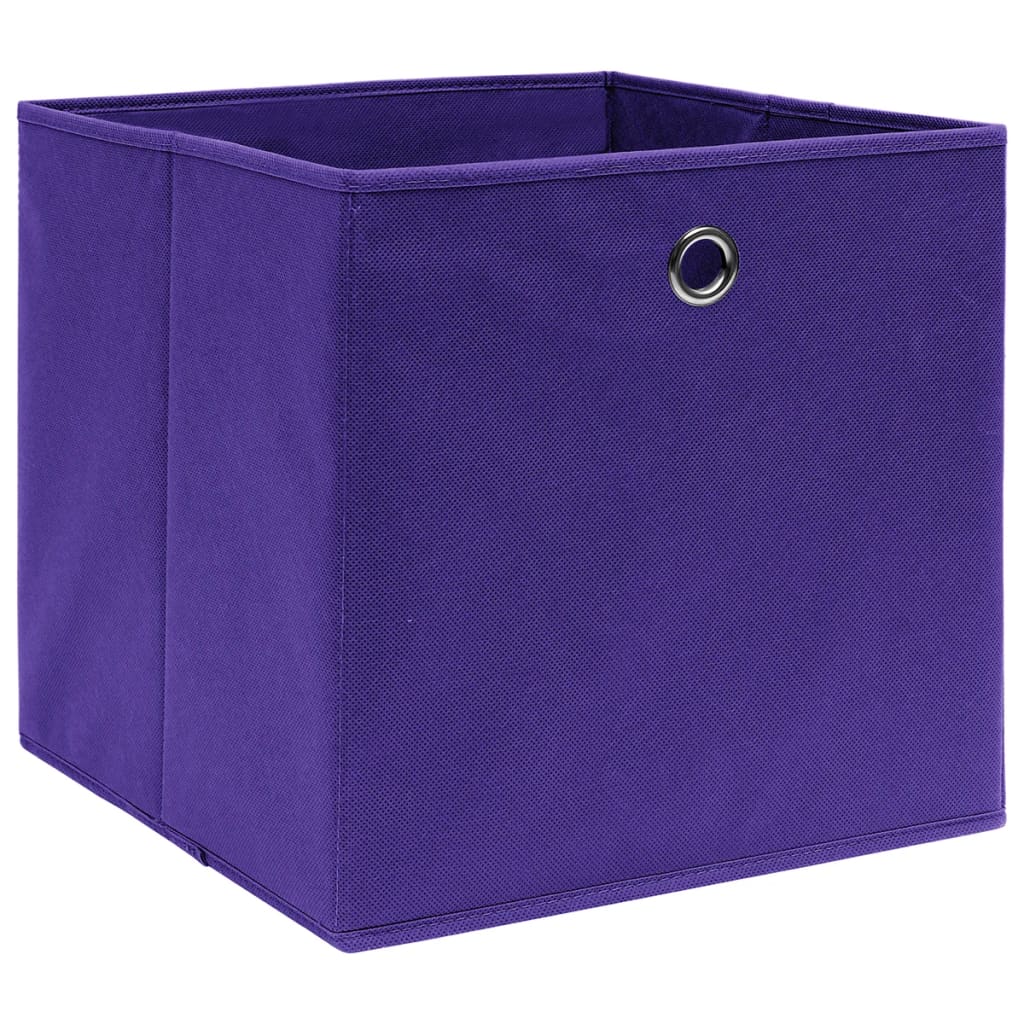 Caixas arrumação 10 pcs 28x28x28 cm tecido-não-tecido roxo