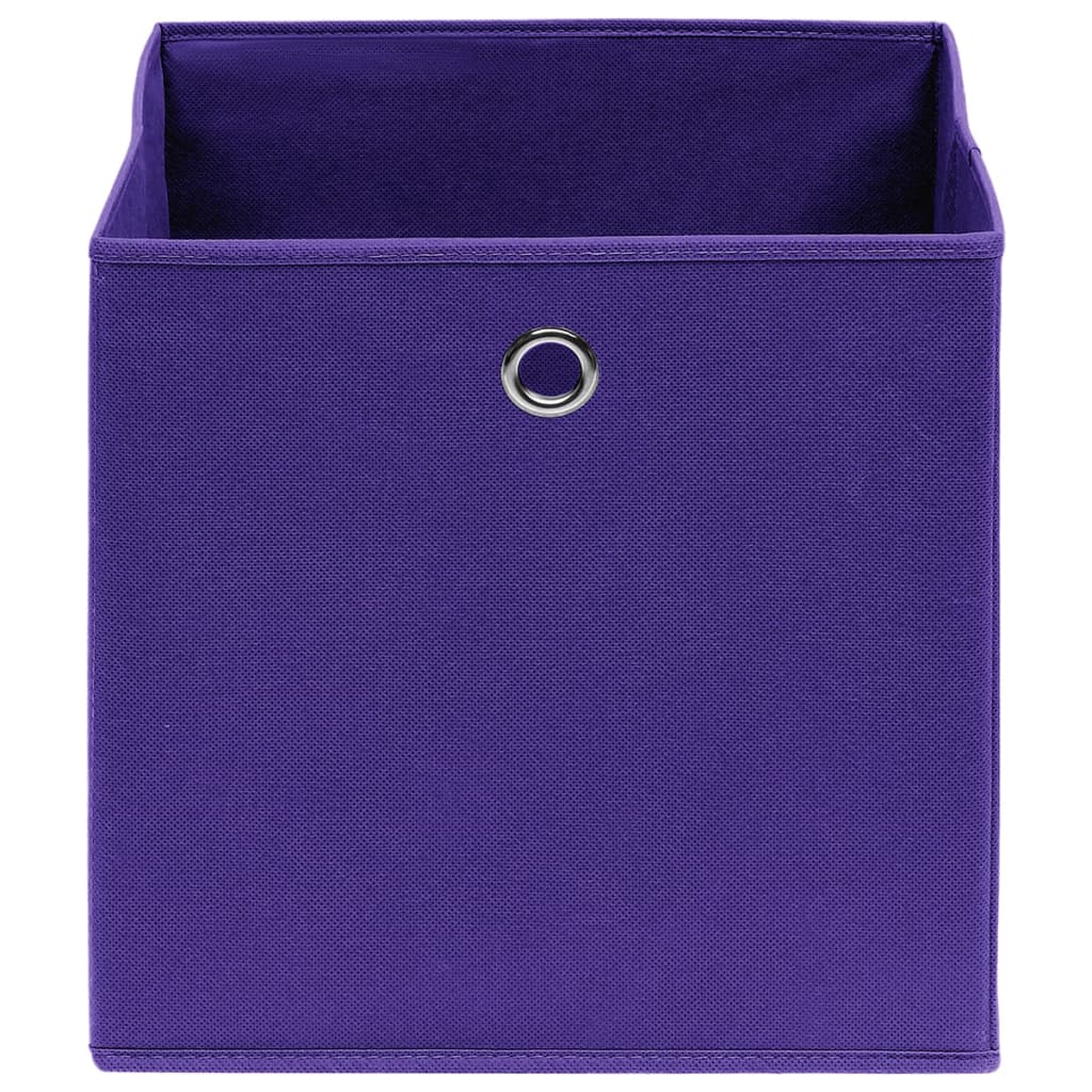 Caixas arrumação 10 pcs 28x28x28 cm tecido-não-tecido roxo