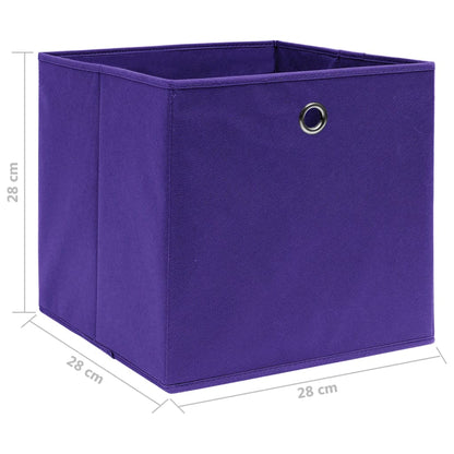 Caixas arrumação 10 pcs 28x28x28 cm tecido-não-tecido roxo