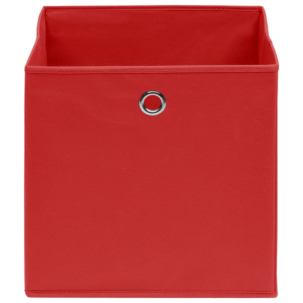 Caixas arrumação 4 pcs 28x28x28 cm tecido-não-tecido vermelho