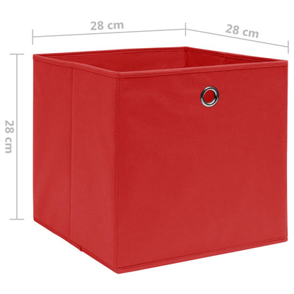 Caixas arrumação 10 pcs 28x28x28 cm tecido-não-tecido vermelho