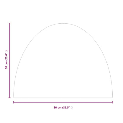 Placa de vidro semicircular para lareira 800x600 mm