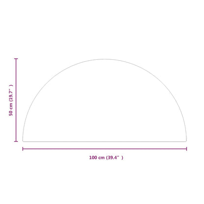 Placa de vidro semicircular para lareira 1000x500 mm