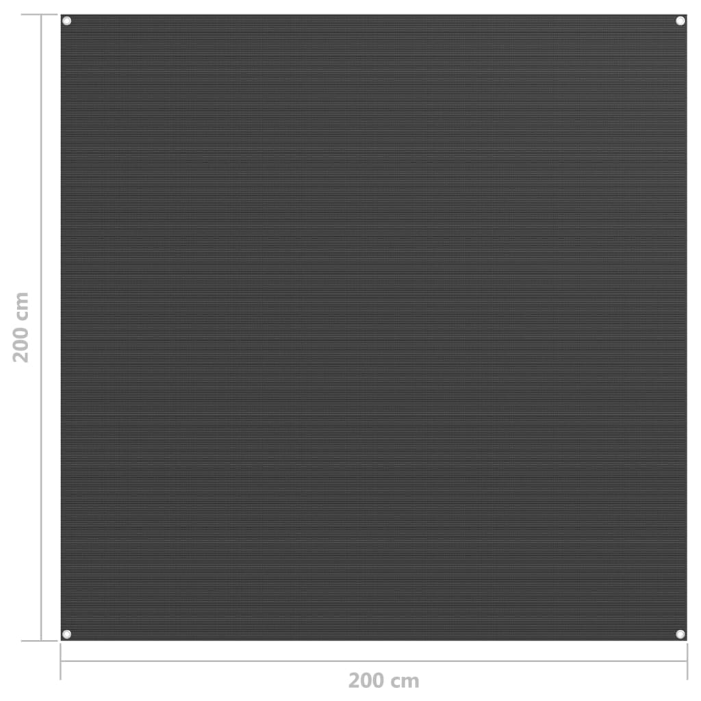 Tapete de campismo para tenda 200x200 cm antracite