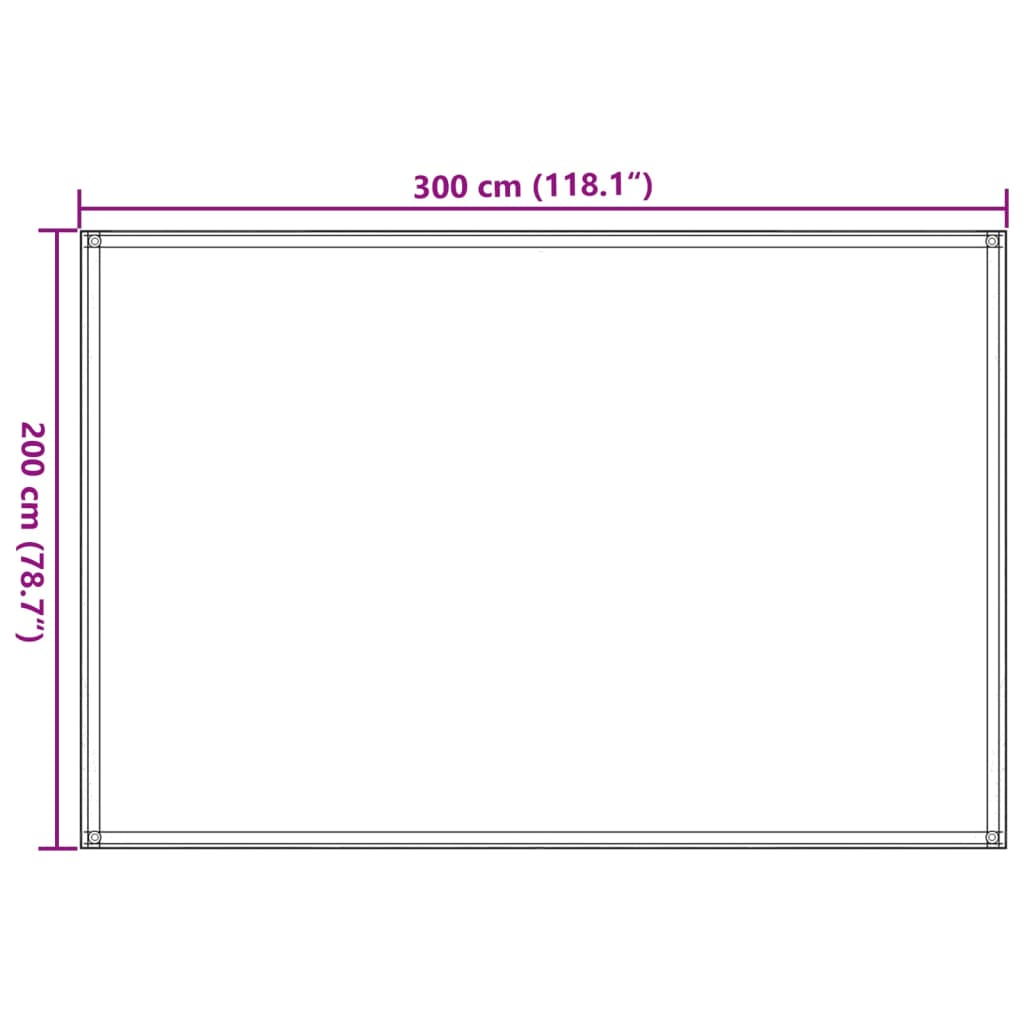 Tapete de campismo para tenda 200x300 cm verde-escuro