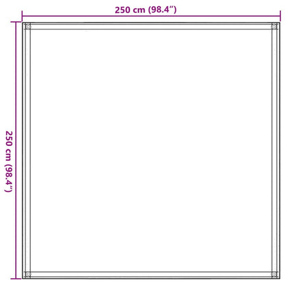 Tapete de campismo para tenda 250x250 cm cinzento-acastanhado