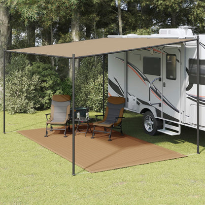 Tapete de campismo para tenda 250x450 cm cinza-acastanhado