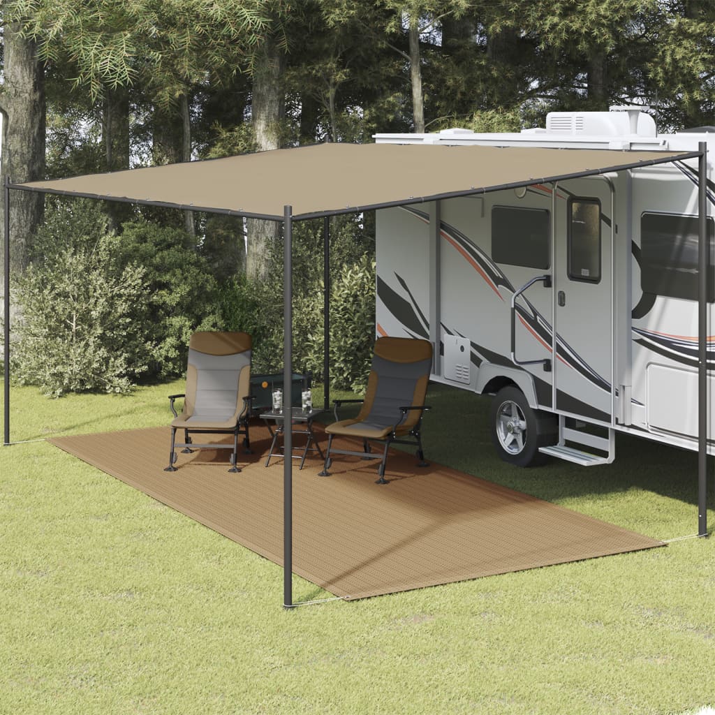 Tapete de campismo para tenda 250x600 cm cinzento-acastanhado