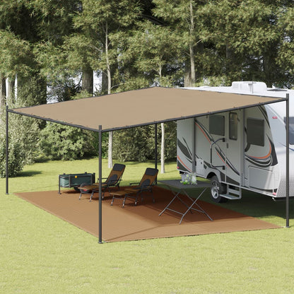 Tapete de campismo para tenda 400x700 cm PEAD cinza-acastanhado