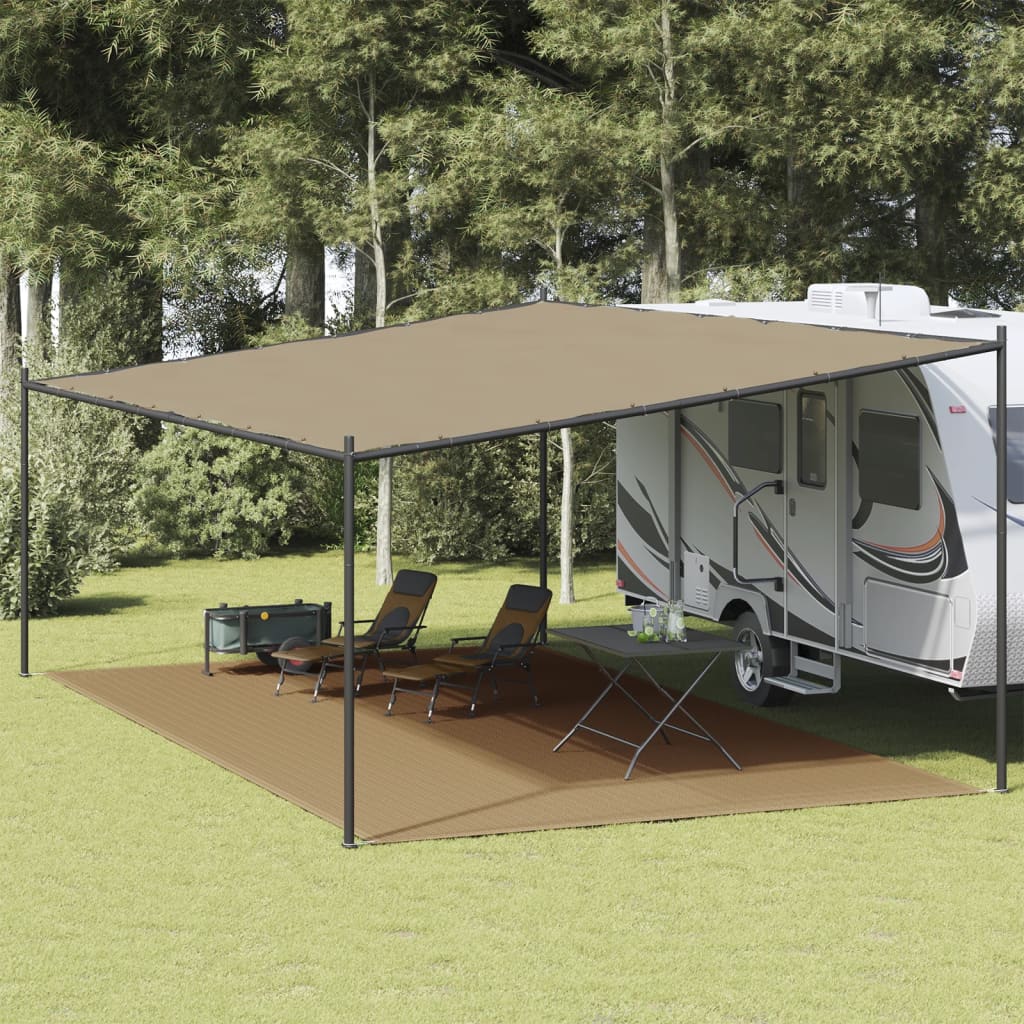 Tapete de campismo para tenda 400x800 cm PEAD cinza-acastanhado