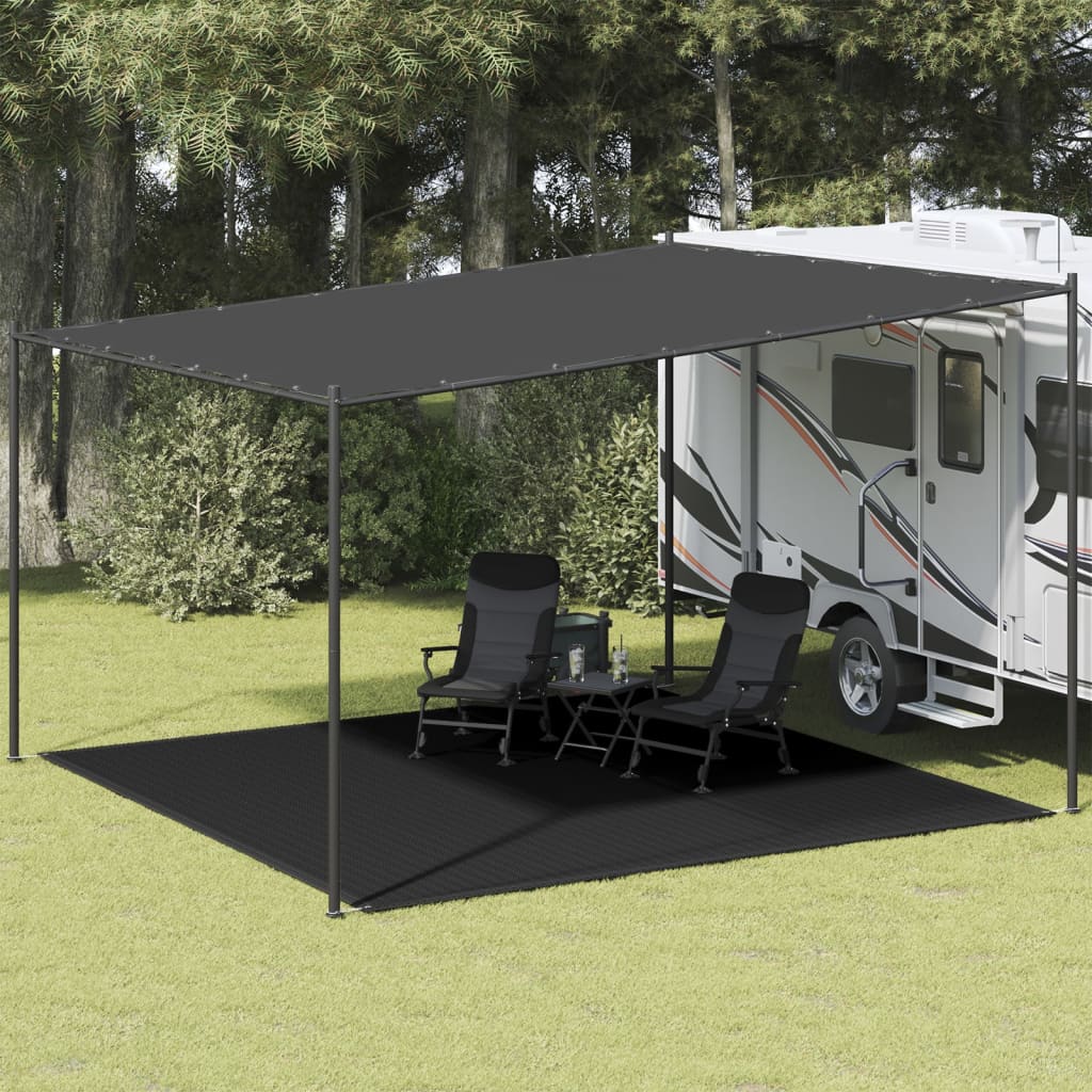 Tapete de campismo para tenda PEAD 400x400 cm preto