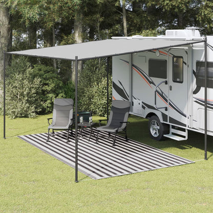 Tapete de campismo para tenda 200x400 cm antracite e branco