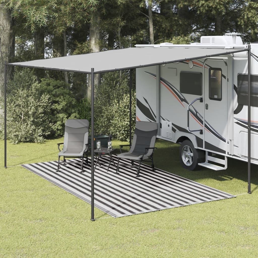 Tapete de campismo para tenda 250x450 cm antracite e branco