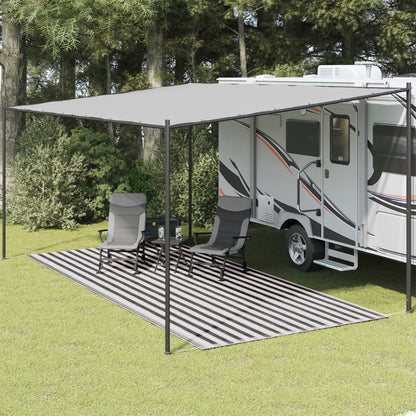 Tapete de campismo para tenda 250x600 cm antracite e branco