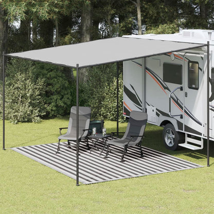 Tapete de campismo para tenda 300x400 cm antracite e branco