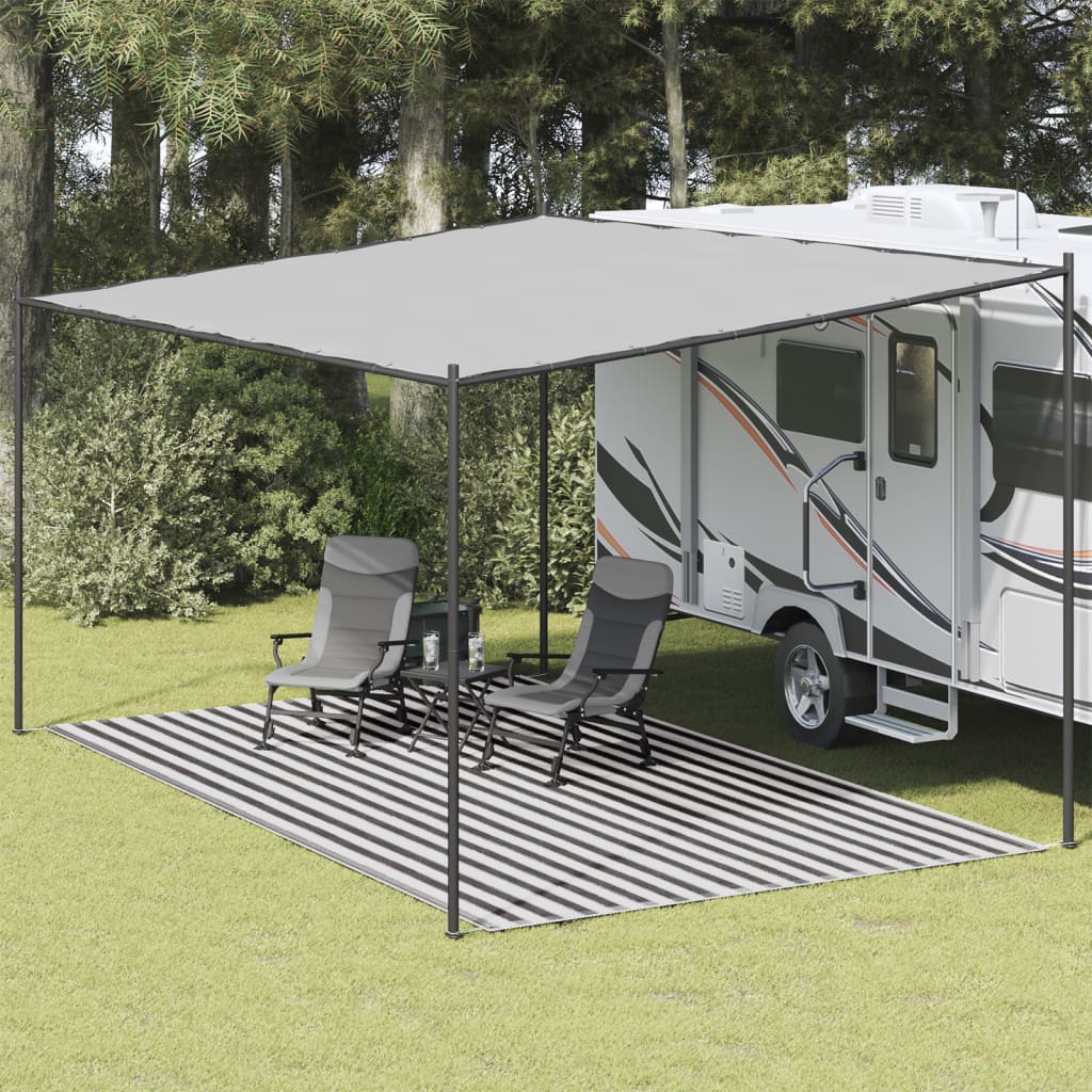 Tapete de campismo para tenda 300x600 cm antracite e branco